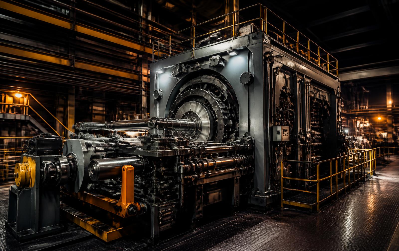 Large industrial production machinery in a modern plant